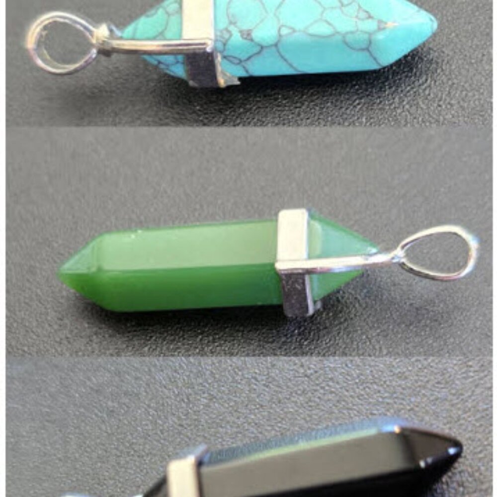 Natural Stone Pendants - Set of 3